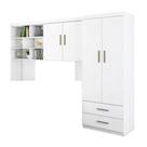Jogo de Quarto Chiara 2 Peças Guarda Roupa e Módulo Aéreo Branco - Phoenix Baby