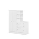 Jogo De Quarto Completo Infantil Bebê Guarda Roupa Com Cômoda 2 Portas 3 Gavetas Berço 4 Rodízios C/ Colchão 4070 / 3540 Doce Sonho