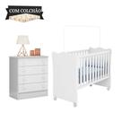 Jogo De Quarto Completo Para Bebê Doce Sonho Com Colchão E Rodízios Qmovi - Branco