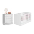 Jogo De Quarto Completo Para Bebê Doce Sonho Qmovi - Branco