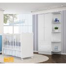 Jogo de quarto de bebê doce sonho qmovi 2 peças com berço e guarda-roupas - branco