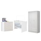 Jogo de Quarto Guarda Roupa, Berço e Cômoda Sapateira Branco