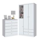 Jogo de Quarto Infantil Bala de Menta com Guarda Roupa e Cômoda Branco Brilho - Móveis Henn Jogo de Quarto Infantil Bala de Menta com Guarda Roupa e Cômoda Branco Brilho - Móveis Henn