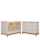 Jogo de Quarto Infantil Biscoito Cômoda 6 Gavetas e Berço - Permóbili Baby