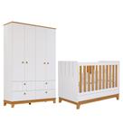 Jogo de Quarto Infantil Biscoito Guarda Roupa e Berço - Permóbili Baby