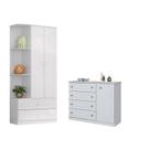 Jogo de Quarto Infantil com Guarda Roupa Labirinto e Cômoda Americano Branco - Henn
