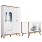 Jogo de Quarto Infantil Confete com Guarda Roupa e Berço Branco/Jequitibá - Móveis Henn Jogo de Quarto Infantil Confete com Guarda Roupa e Berço Branco/Jequitibá - Móveis Henn