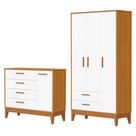 Jogo de Quarto Infantil Flip Guarda Roupa 3 Portas e Cômoda 1 Porta - Reller Móveis