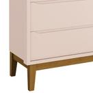 Jogo de Quarto Infantil Guarda Roupa 2 Portas e Cômoda 3 Gavetas Classic Rosa Fosco com Pés Amadeirado - Reller Móveis