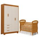 Jogo de Quarto Infantil Guarda Roupa Zaki e Berço Mini Cama Danny - Reller Móveis