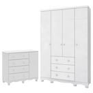 Jogo de Quarto Infantil Júnior Guarda Roupa 4 Portas e Cômoda 1 Porta - Móveis Peroba Jogo de Quarto Infantil Júnior Guarda Roupa 4 Portas e Cômoda 1 Porta - Móveis Peroba