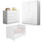 Jogo de Quarto Infantil Roupeiro Maria MDP + Cômoda + Berço Mini Cama - Bela Móveis