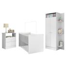 Jogo De Quarto Infantil Trevalla Móveis PomPom 3Peças Branco