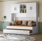 Jogo de Quarto Modulado Aéreo Ponte e Bicama Solteiro Ônix Flex Nature Branco - Peternella Jogo de Quarto Modulado Aéreo Ponte e Bicama Solteiro Ônix Flex Nature Branco - Peternella