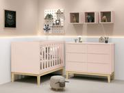 Jogo de Quarto para Bebê Classic New Rosa Fosco com Natural - Reller