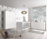 Jogo de Quarto para Bebê Completo 3 Portas Théo New Branco Fosco com Natural - MoveisAqui