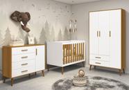Jogo de Quarto Retrô para Bebê Completo 3 Portas Isis Branco Fosco com Savana Fosco - MoveisAqui Jogo de Quarto Retrô para Bebê Completo 3 Portas Isis Branco Fosco com Savana Fosco - MoveisAqui