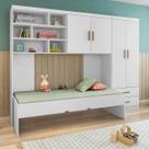 Jogo De Quarto Solteiro Com Cama e Roupeiro Modular Branco - Phoenix Baby Jogo De Quarto Solteiro Com Cama e Roupeiro Modular Branco - Phoenix Baby