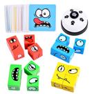 Jogo de quebra-cabeça Wooden Face Changing Magic Cube para crianças e adultos