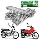 Jogo de raios dianteiro 3,2mm cromado smartfox honda pop 100 pop 110 pop 110i Jogo de raios dianteiro 3,2mm cromado smartfox honda pop 100 pop 110 pop 110i