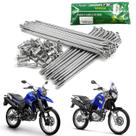 Jogo de raios traseiro 4mm cromado smartfox yamaha xtz lander 250 xtz tenere 250 todos anos
