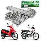 Jogo de raios traseiro cromado 4mm smartfox honda biz 100 biz 125 pop 100 pop 110 Jogo de raios traseiro cromado 4mm smartfox honda biz 100 biz 125 pop 100 pop 110