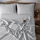 Jogo de Roupa de Cama LBRO2M King 100% Linho Cinza com Elástico Profundo Jogo de Roupa de Cama LBRO2M King 100% Linho Cinza com Elástico Profundo
