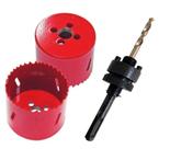 Jogo De Serra Copo 64mm Bimetal Ferro E Suporte Broca Piloto