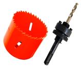 Jogo De Serra Copo Bimetal Ferro 57mm E Suporte SDS Broca Piloto