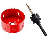 Jogo De Serra Copo Bimetal Ferro 80mm E Suporte Broca Piloto