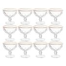 Jogo De Sobremesa 12 Taças Vidro Com Borda Fio Dourado Diamond Lyor 250ml