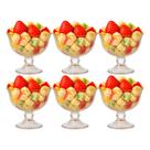 Jogo de Sobremesa 6 Taças Vidro Borda Dourada Melina Mini Bowl com Pé 200ml Haüskraft