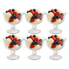 Jogo De Sobremesa 6 Taças Vidro Transparente Melina Mini Bowl Com Pé 200ml Haüskraft