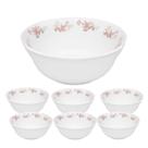 Jogo De Sobremesa De Vidro 1 Tigela 1400ml E 6 Bowls 400ml Branco Em Casa Tem Jogo De Sobremesa De Vidro 1 Tigela 1400ml E 6 Bowls 400ml Branco Em Casa Tem