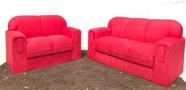 Jogo de Sofá 2 e 3 lugares Barato Suede Vermelho