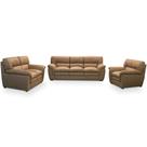 Jogo de Sofá 2 e 3 Lugares com Poltrona Boston F04 Nobuck Marrom - Lyam Decor