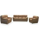 Jogo de Sofá 2 e 3 Lugares com Poltrona Boston F04 Nobuck Marrom - Lyam Decor