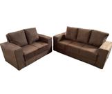 Jogo de sofa 2 e 3 lugares Marrom