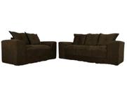 Jogo de Sofá de 2 e 3 lugares Porto Marrom Suede