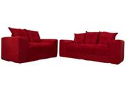 Jogo de Sofá de 2 e 3 lugares Porto Vermelho Suede Jogo de Sofá de 2 e 3 lugares Porto Vermelho Suede