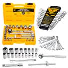 Jogo De Soquete 1/2 Pol Catraca Reversível + Chave Combinada