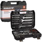 Jogo de Soquete com Chave Combinada e Catraca com 82 Peças Encaixe de 1/2 Pol e 1/4 Pol ROBUST-S46002082
