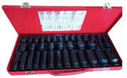 Jogo De Soquete De Impacto 1/2 35pcs 8 ao 32mm Curto e Longo