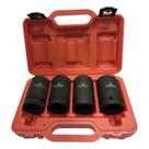 Jogo de Soquete de Impacto 4 Peças Encaixe 1" 27 a 33 mm Longo Sextavado 46249 - STEELS Jogo de Soquete de Impacto 4 Peças Encaixe 1" 27 a 33 mm Longo Sextavado 46249 - STEELS