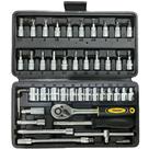 Jogo de soquete sextavado 4 a 14 mm encaixe 1/4" com 46 peças - 7666
