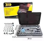 Jogo de soquete titanium sextavado 40pcs 1/4 e 3/8pol