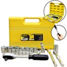 Jogo de Soquetes 1/2 POL Kit com 22 Peças de 10 a 32 mm e Maleta - Modelo EVJS22M Evald Jogo de Soquetes 1/2 POL Kit com 22 Peças de 10 a 32 mm e Maleta - Modelo EVJS22M Evald