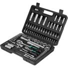 Jogo de Soquetes e Catraca Encaixe 1/2 e 1/4 POL Aço CR-V Kit com 94 Peças STELS