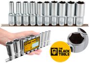 Jogo De Soquetes Longo Sextavado 10 A 22mm 10 Peças The Black Tools