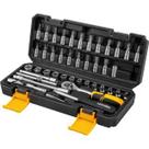 Jogo de Soquetes Sextavados e Ponteiras com Encaixe de 1/4" 4 mm a 14 mm com Catraca - 46 Peças - VONDER